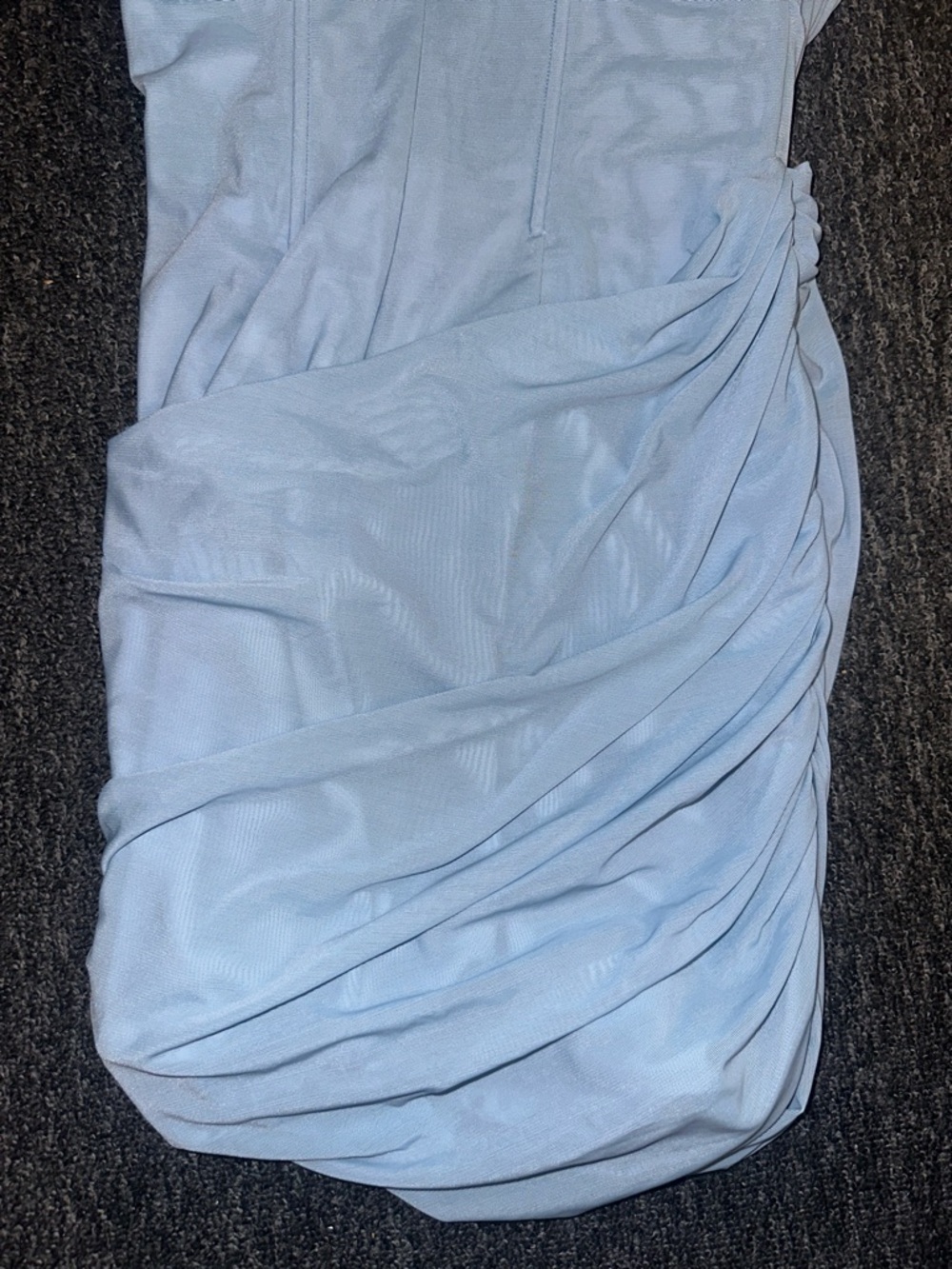 House of CB Clementine One-Shoulder Light Baby Blue Ruched Bodycon Dress Medium - Picture 8 of 8
